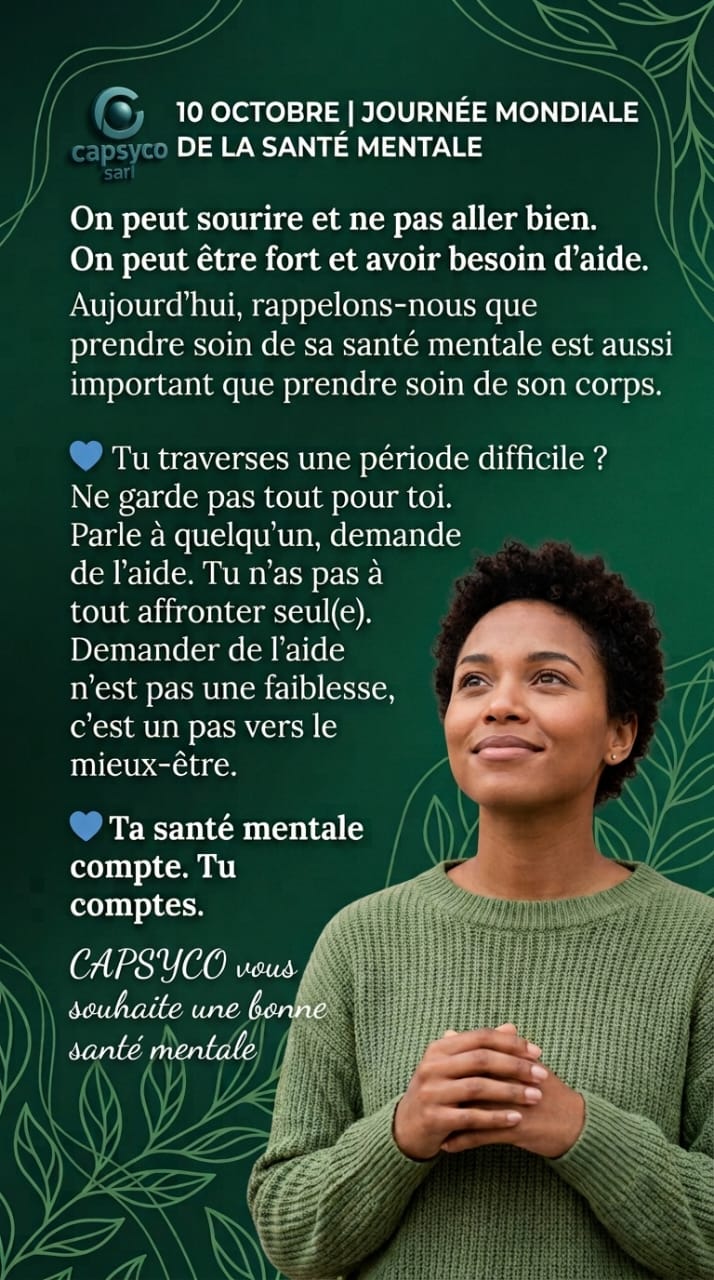 actualités psychologie Lubumbashi - Journée Mondiale Santé Mentale CAPSYCO